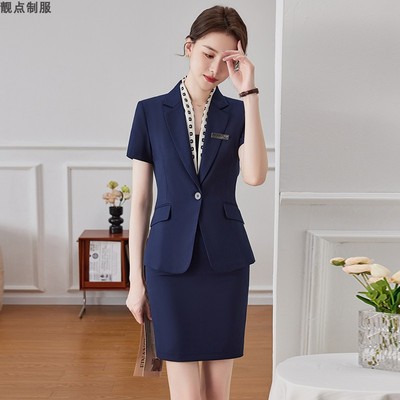 女短款前台正装工作服职业西服