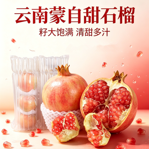 云南特产蒙自老树新鲜甜石榴鲜果现摘现发薄皮光颜水晶红籽非软籽