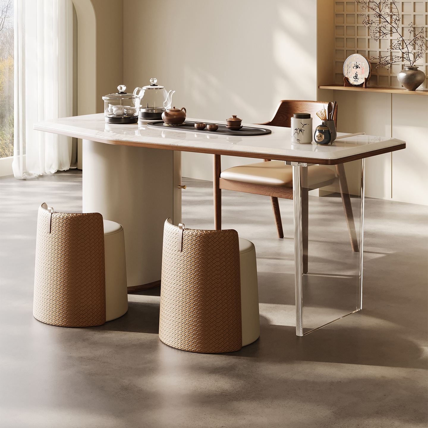 天然奢石茶桌大理石茶台