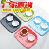 Pet Cat Bowl Double Bowl Butterfly милая кошачья чаша полка анти -скольжение плюшевая плюшевая чаша пищевая кастрюль с брызг против ликовой кошки двойной миски