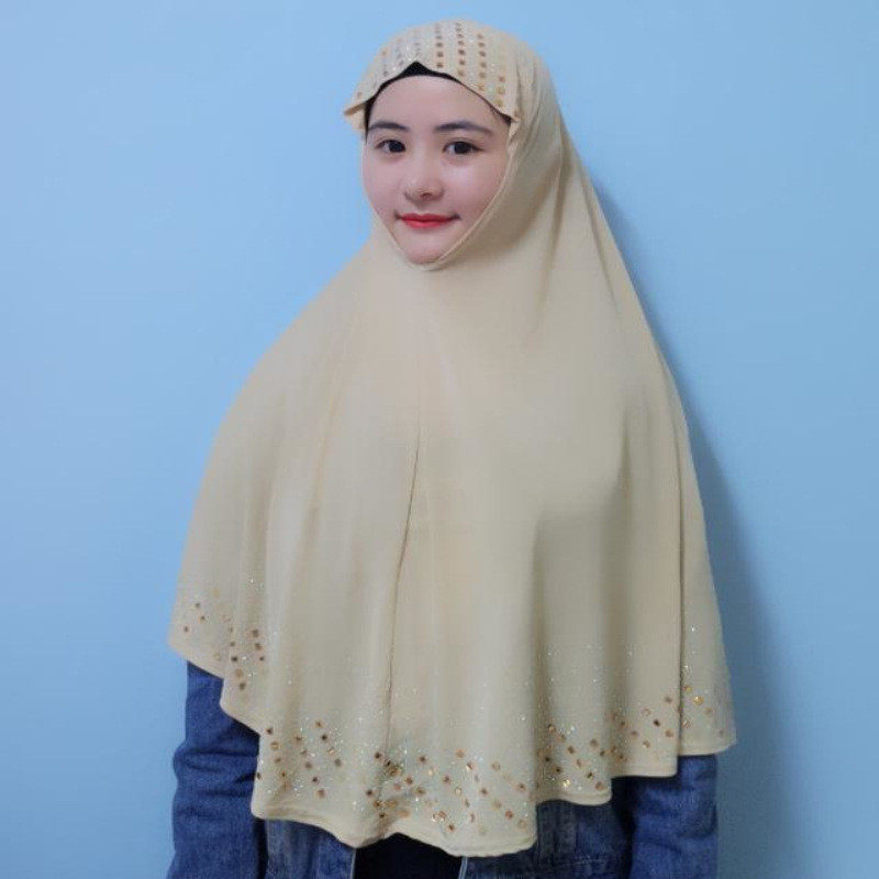 烫玻璃水晶钻围巾盖头阿拉伯头巾包头帽子纱巾muslim womens hat