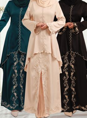 2024新款跨境电商速卖通ebay马来精美刺绣中东两件套套装BK004