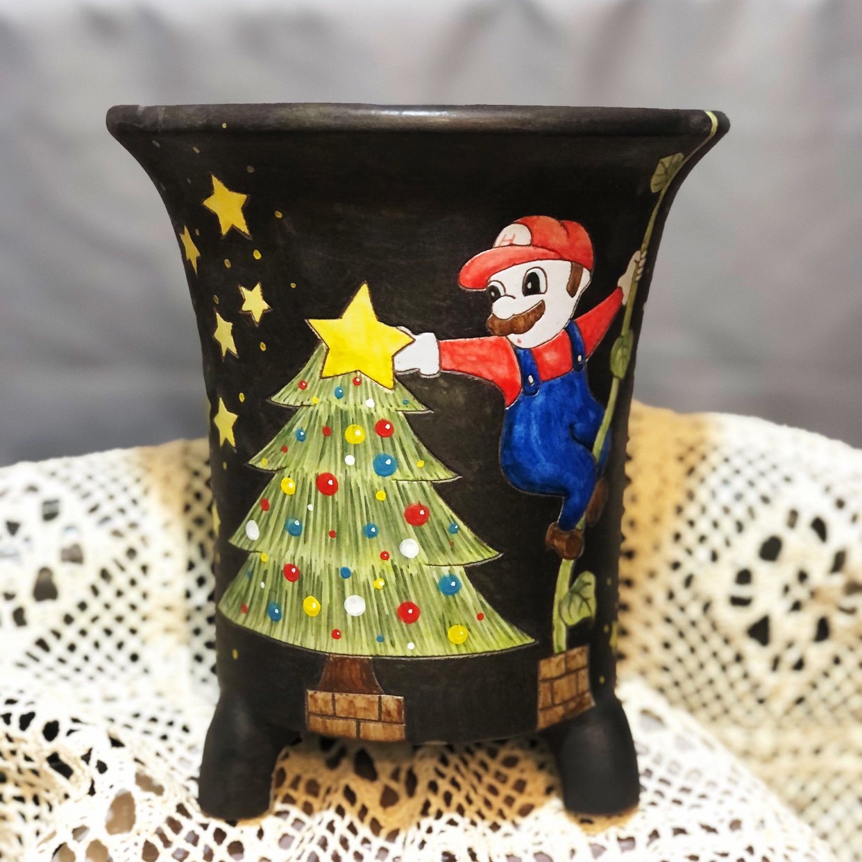 【7折处理】景德镇手绘陶瓷花盆大法师老桩mose末色大口径