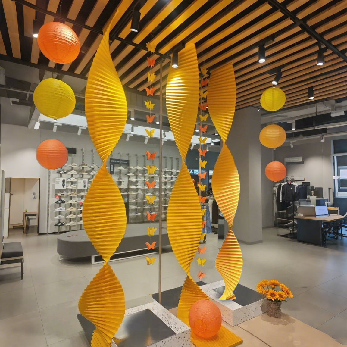 中秋挂布纸灯罩绿色系竹子纸灯笼