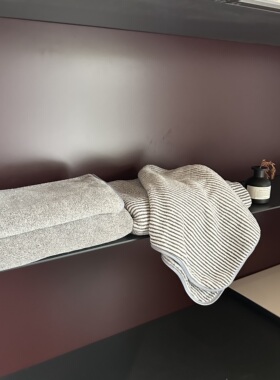 简约灰色条纹复古小清新洗澡毛巾大浴巾套装包头巾速干柔软吸水强
