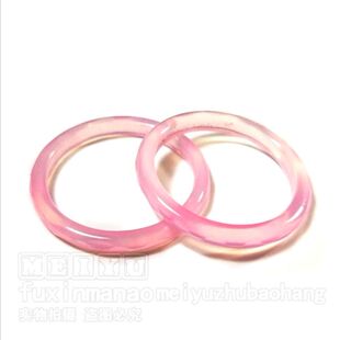 天然玛瑙戒指圈圆环尾戒指环浅粉淡粉色角度切面菱形刻面多面特细