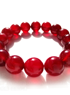 天然玫瑰粉红色玛瑙手串