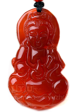 红色观世音菩萨挂牌大中小号吊坠