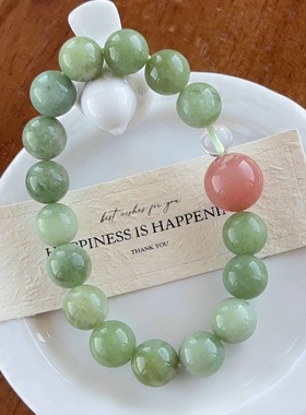 原创设计小众新中式天然岫玉手串