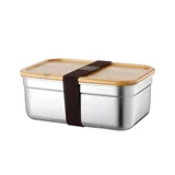 Японский квадратный ланч-бокс из нержавеющей стали для школьников, банка для хранения