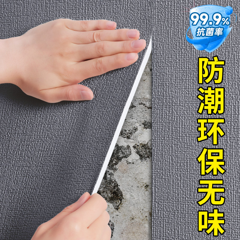 墙纸自粘防水防潮掉灰墙专用墙壁贴纸2024新款卧室无味出租房环保,家居饰品,软装墙贴,淘宝优惠券,粉丝福利购,淘宝优惠卷