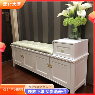 架凳子实木穿鞋 换鞋 柜坐凳一体鞋 凳家用进门口轻奢入户可坐式 凳 鞋