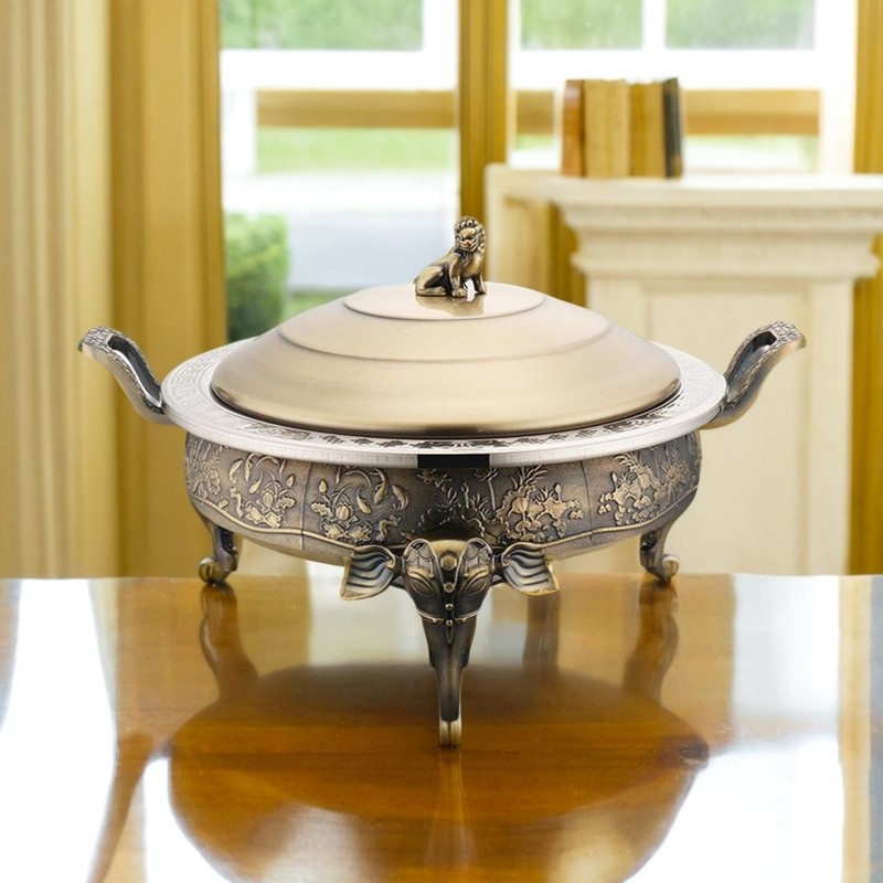 加厚仿古铜火锅锅具家用干锅仔小火锅炉子家用套装饭店固体酒精炉