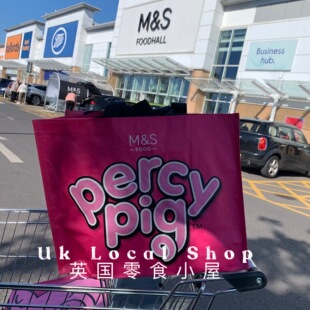 玛莎猪M&S英国percy pig小猪粉色礼品购物袋大容量环保斜跨手提袋