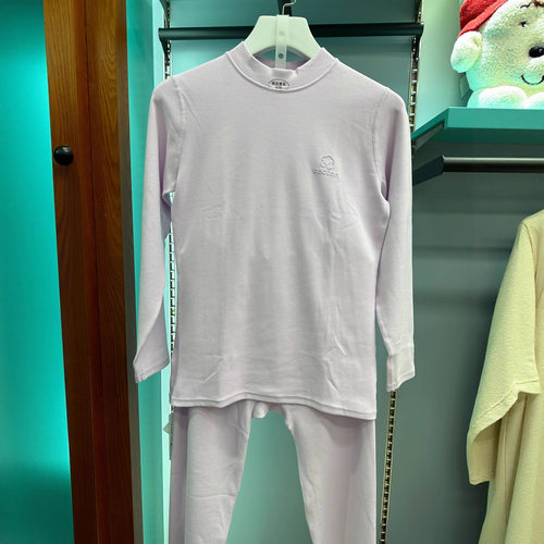 青少年少女保暖内衣套装 中大童学生纯棉中高领舒绒秋衣秋裤睡衣