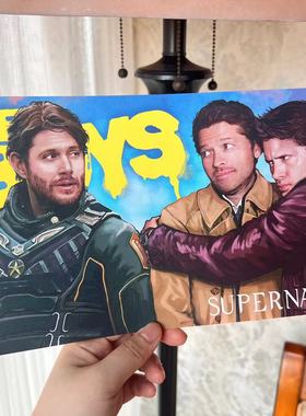 SPN邪恶力量cockles jensen misha明信片supernatural卡片destiel