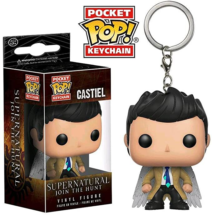 美国正版spn邪恶力量supernatural castiel带翅膀funko钥匙扣挂件
