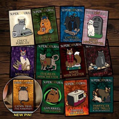 美国正版SPN邪恶力量Stands角色猫猫纪念章sam dean castiel