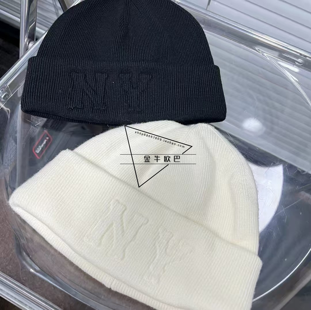 韩国MLB专柜正品秋冬新款基础款大标NY针织毛线帽潮3ABNBM746