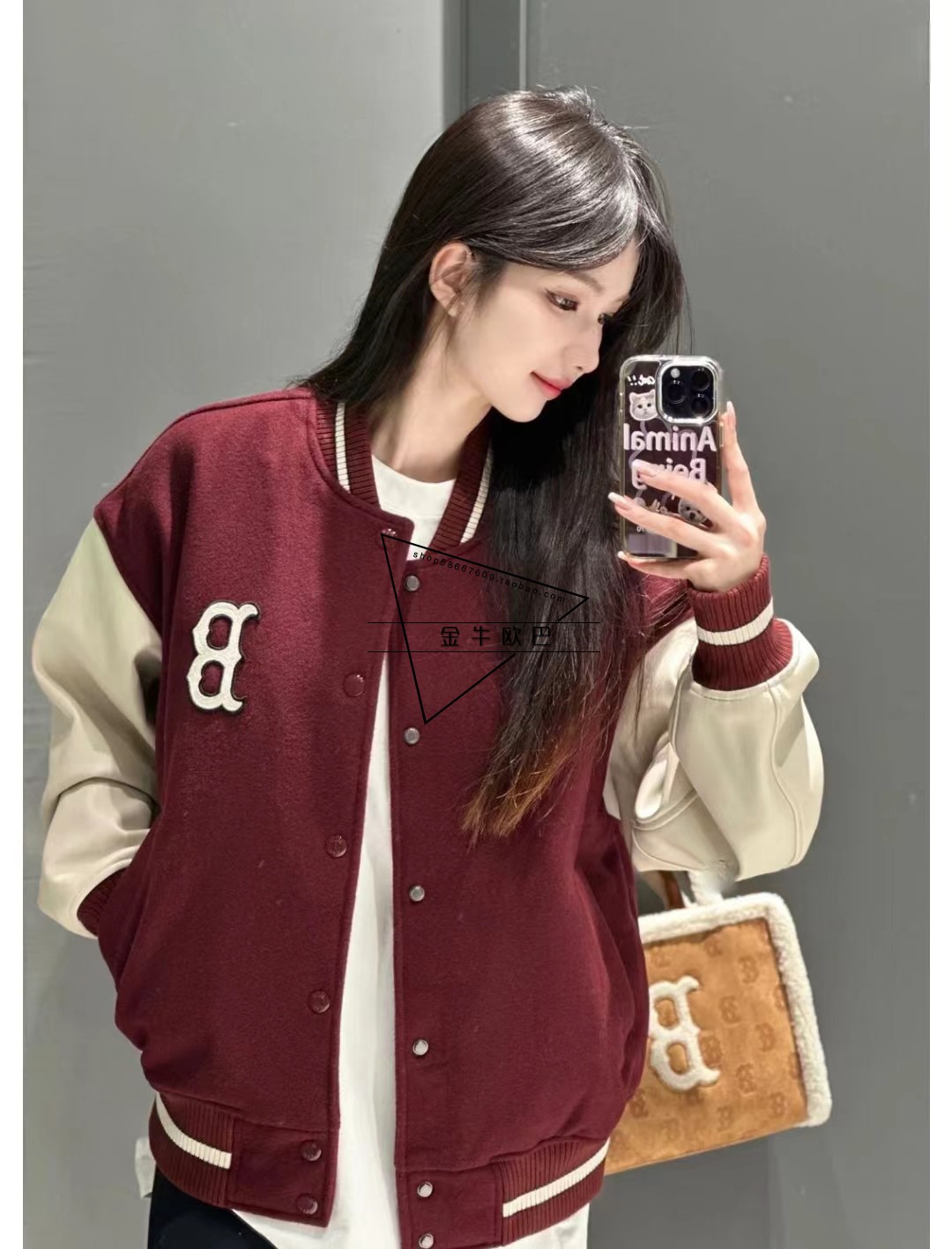 韩国潮牌MLB正品23秋冬新款拼接袖夹棉棒球服外套潮情侣3AJPV0534