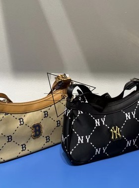 潮牌MLB正品25春夏新款儿童复古老花单肩斜挎包亲子款7ACRMD15N