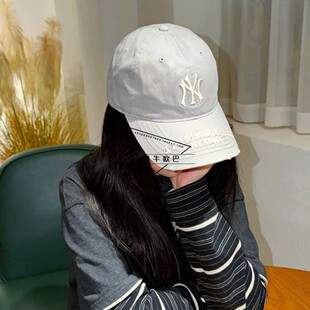 韩国MLB正品26春夏新款刺绣标帽檐破洞棒球帽鸭舌帽潮3ACPB026N
