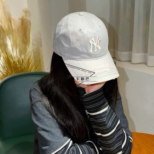 韩国MLB正品26春夏新款刺绣标帽檐破洞棒球帽鸭舌帽潮3ACPB026N