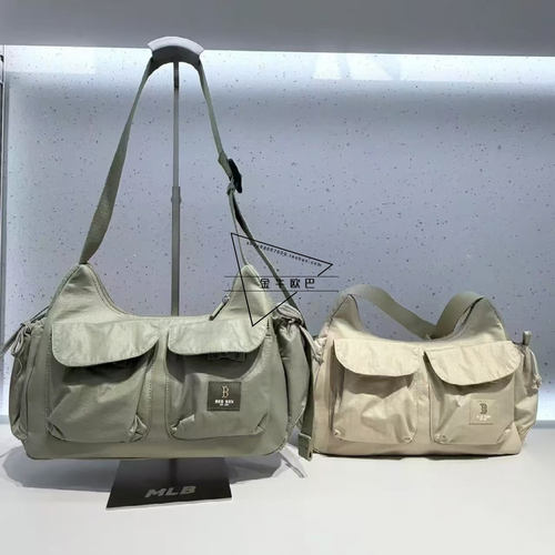 韩国MLB专柜正品25SS新款复古工装风月牙款单肩包斜挎包3ABQB035N