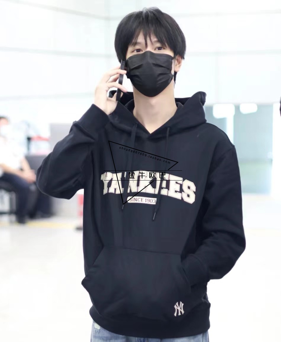 韩国潮牌MLB正品秋冬新款撞色字母连帽卫衣帽衫情侣款潮3AHDV0134