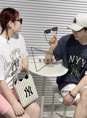 韩国MLB专柜春夏款款复古斑驳字母印花百搭休闲短袖T恤3ATSN0343