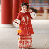 宝宝中国风加厚唐装 新中式 古装 汉服女童冬装 儿童新年过年装 拜年服
