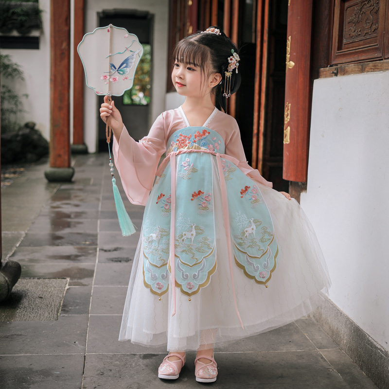 茗楠之家汉服女童古装超仙连衣裙古风仙气马面裙儿童中国风襦裙