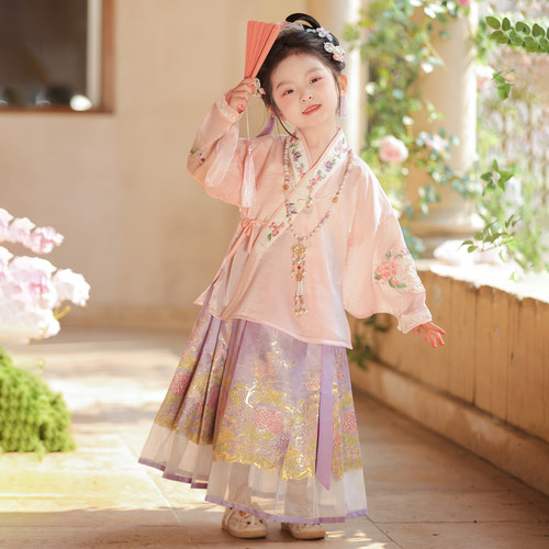 原创女童明制汉服高端马面裙套装