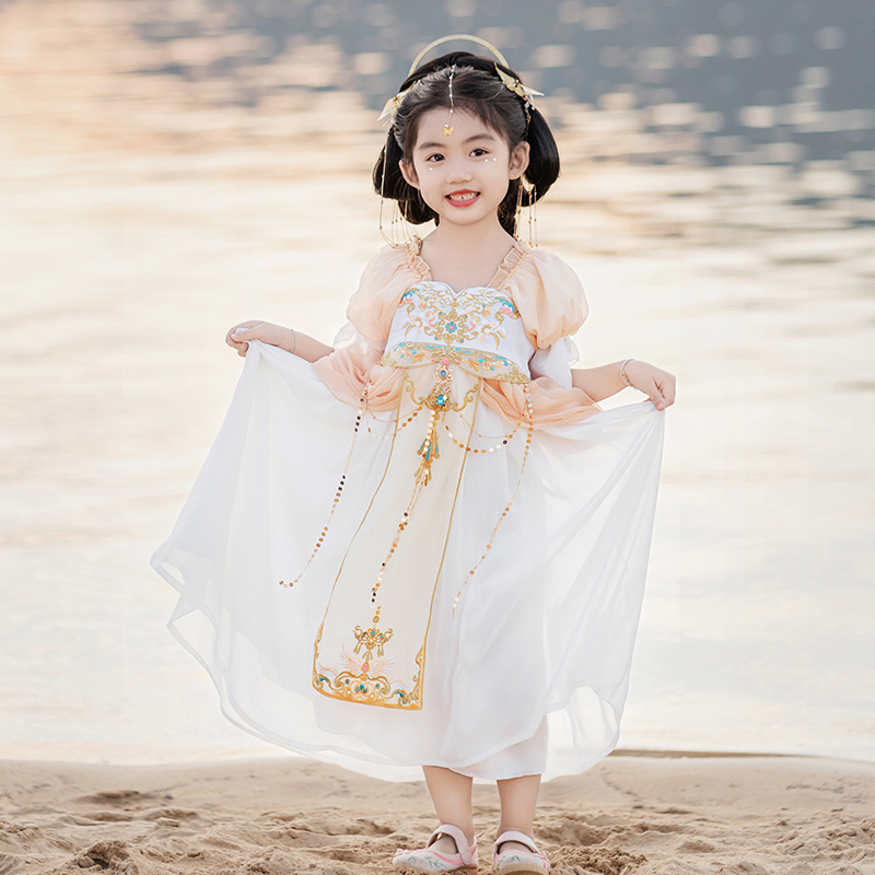 汉服女童2024新款夏装宝宝中国风超仙连衣裙女孩仙气襦裙儿童唐装