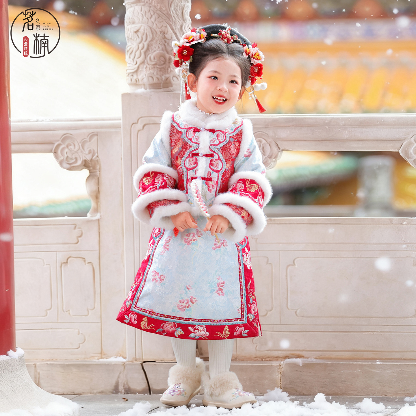 女孩周岁过年拜年服格格服