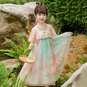 儿童中国风仙气公主连衣裙女孩古装 短袖 表演襦裙 薄款 汉服女童夏装