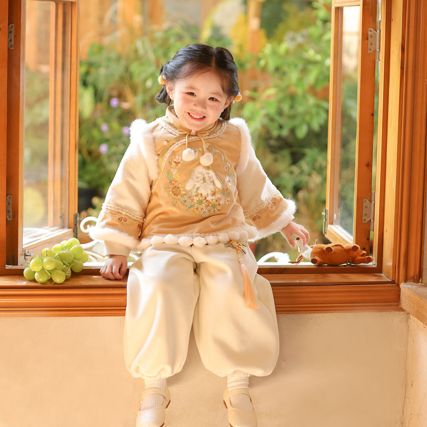 汉服女童新款冬装儿童女孩国风新中式夹棉加厚套装女宝宝古风裤装,童装/婴儿装/亲子装,唐装,淘宝优惠券,粉丝福利购,淘宝优惠卷