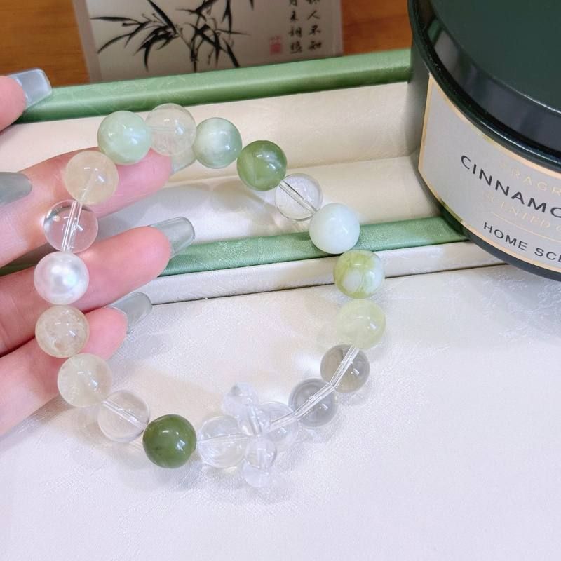 原创设计天然水晶小清新白水晶和田玉手链彩色多宝手串饰品批发