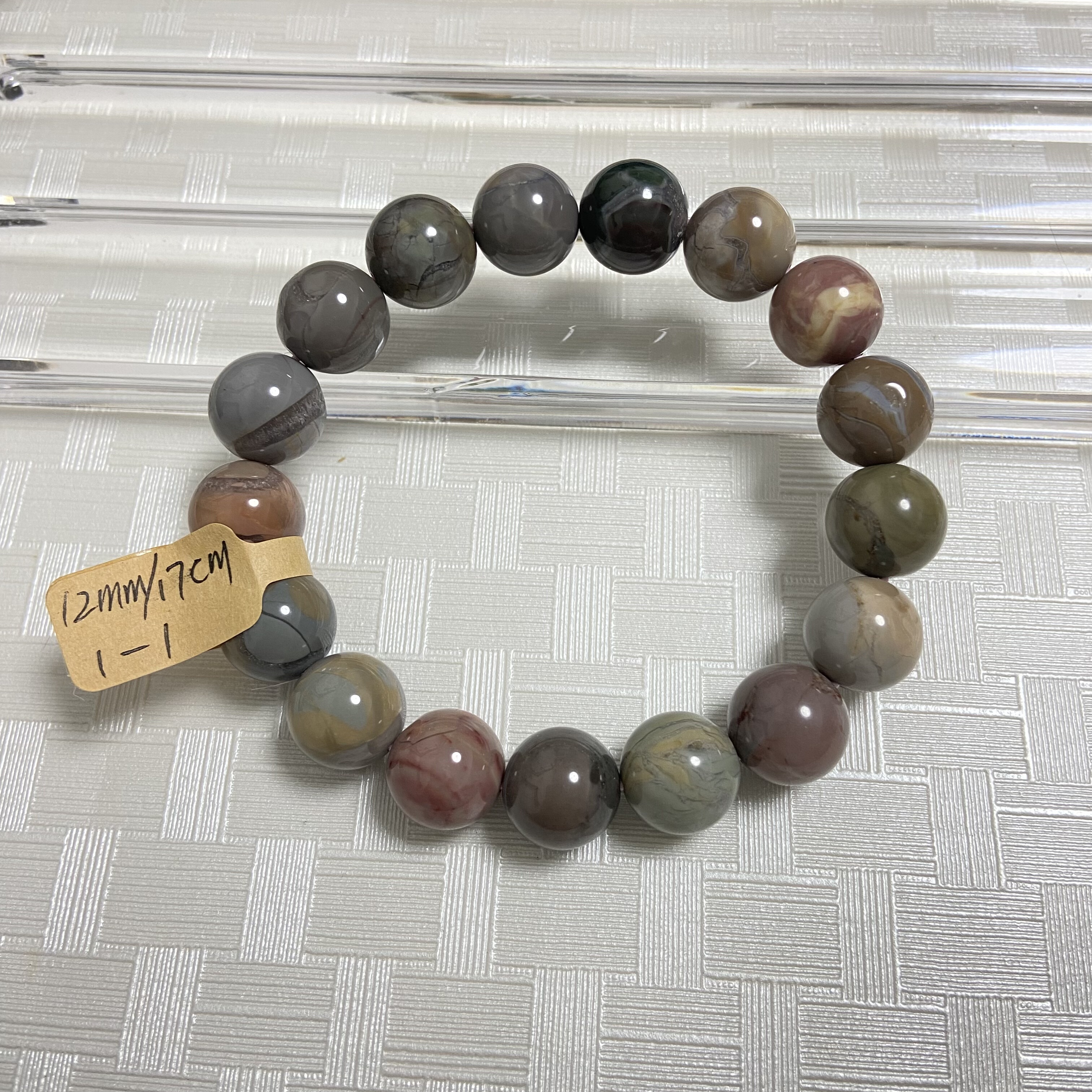 【一物一图】天然阿拉善玛瑙手链手串圆珠男女款彩玉阿拉善手串