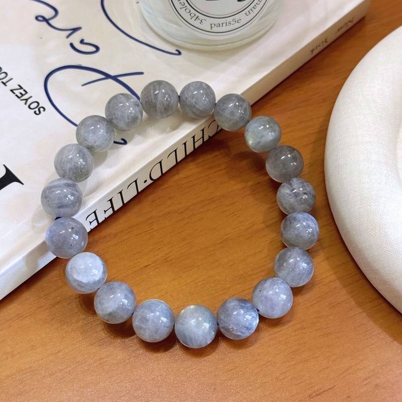 天然冰灰种灰月光石手链女款小众