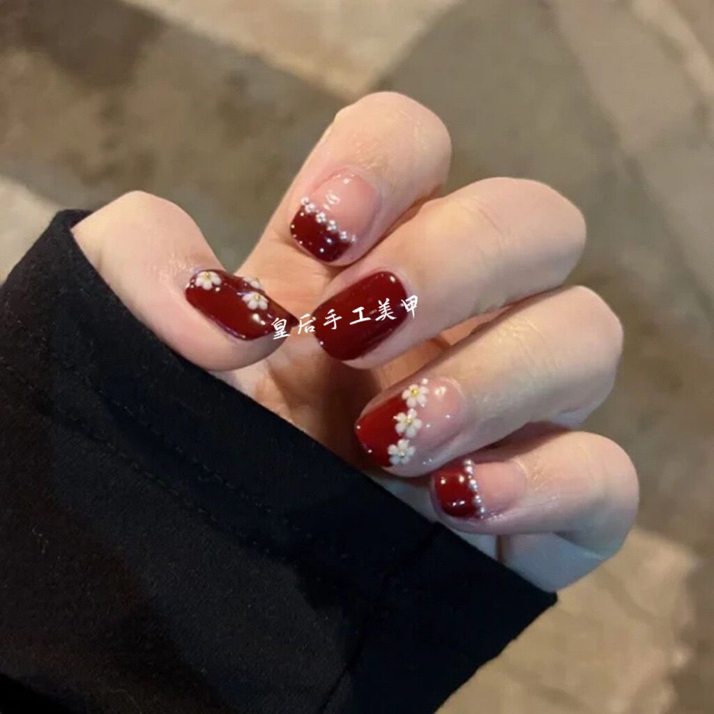 处理款纯手工新年穿戴美甲贴片 甲片成品 车厘子花朵珍珠半法式,彩妆/香水/美妆工具,穿戴甲/甲片,淘宝优惠券,粉丝福利购,淘宝优惠卷