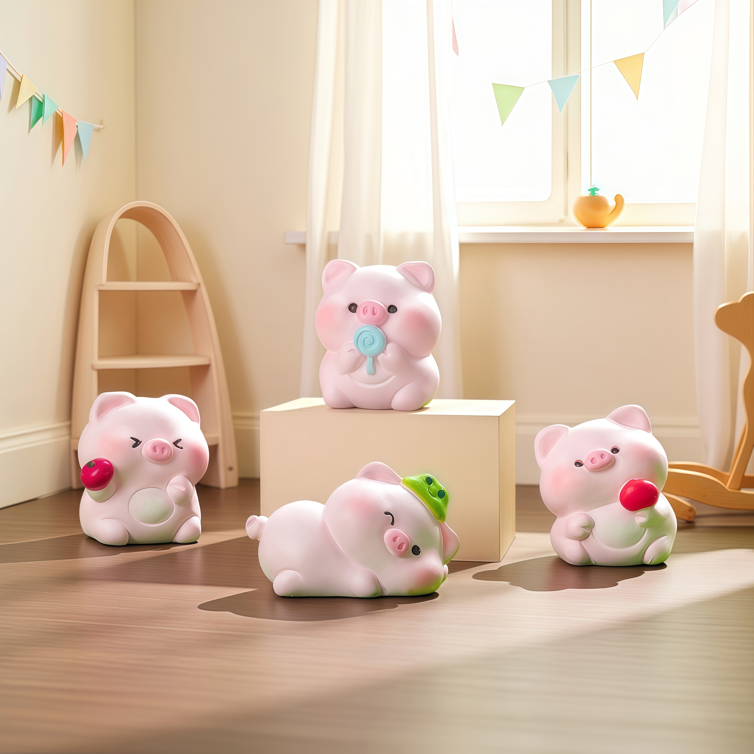 微景观创意可爱元气小猪公仔