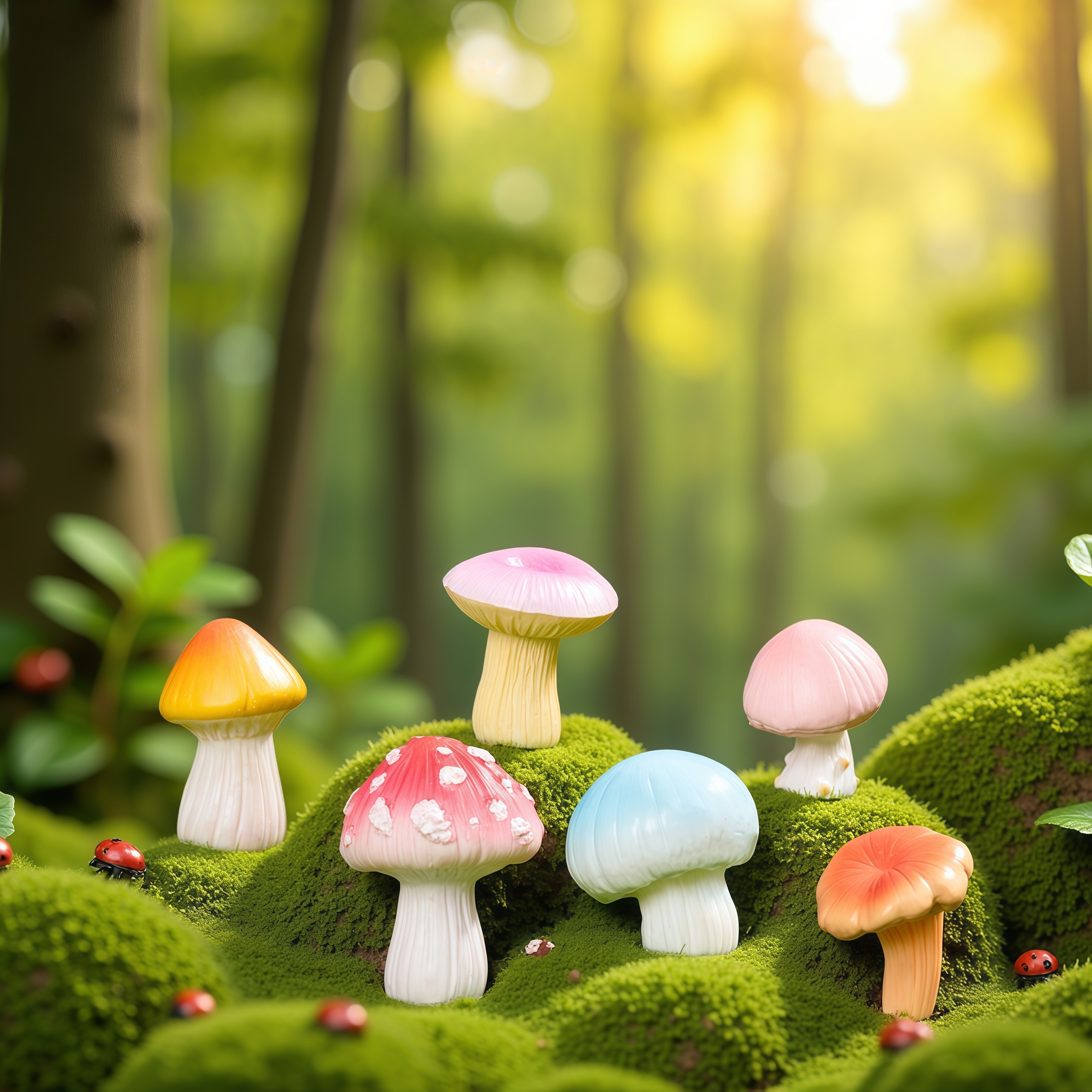 苔藓微景观仿真梦幻小蘑菇盆景