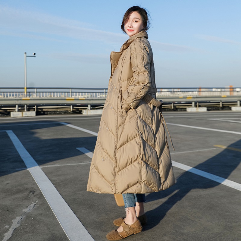 MILA丨高级感羽绒服女2025年冬季设计感中长款加厚西装领外套