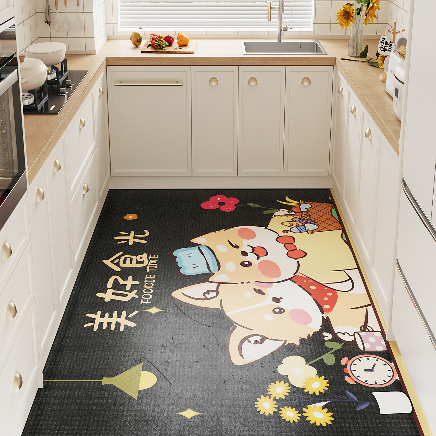 pvc厨房地垫可擦皮革耐脏整铺门垫满铺可擦免洗防水防油防滑地毯,居家布艺,厨房地垫,淘宝优惠券,粉丝福利购,淘宝优惠卷
