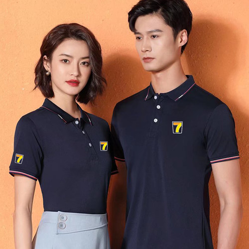酒店翻领纯棉男女工作服定制批发