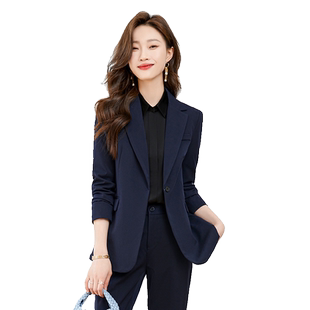 罗蒙女士西服套装时尚气质外套2026秋季新款纯色商务休闲职业西装