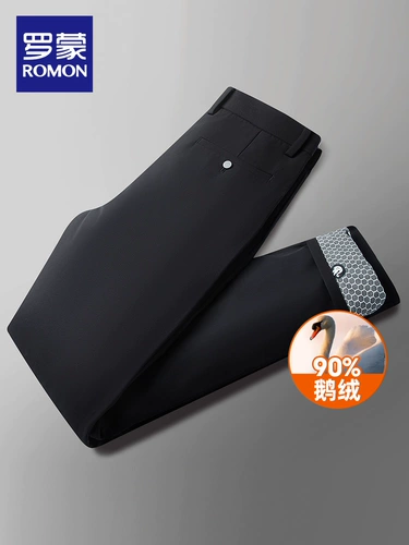 Бархатные зимние утепленные штаны с пухом, гусиный пух, свободный прямой крой