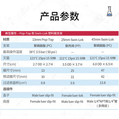 whatman塑料滤膜支撑器 可换膜针头过滤器420100420200420400