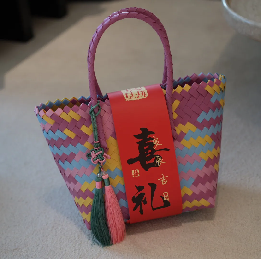 节日伴手礼员工福利结婚礼品盒袋乔迁喜事生日福寿百日周岁手提篮